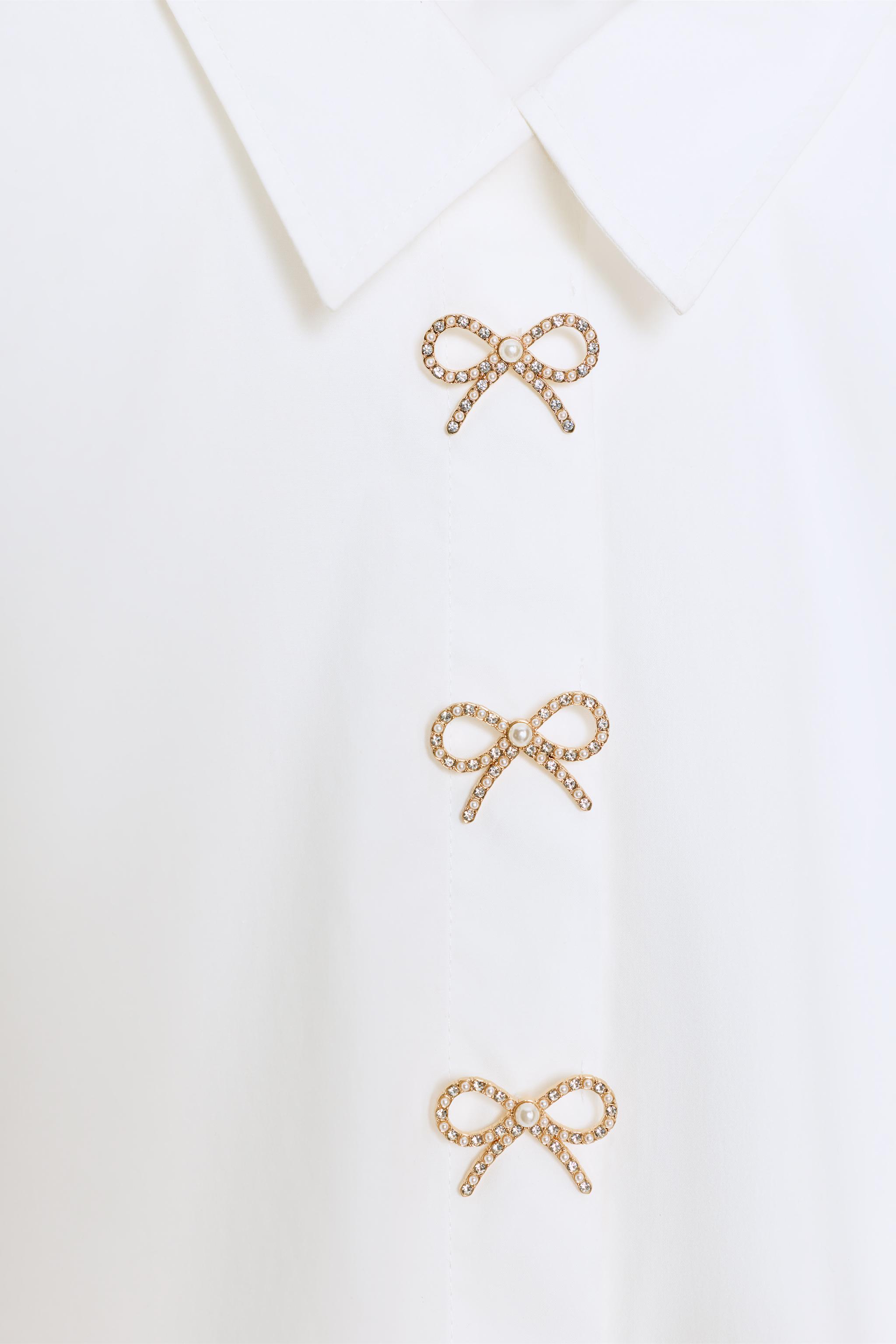 JEWEL BUTTON POPLIN SHIRT